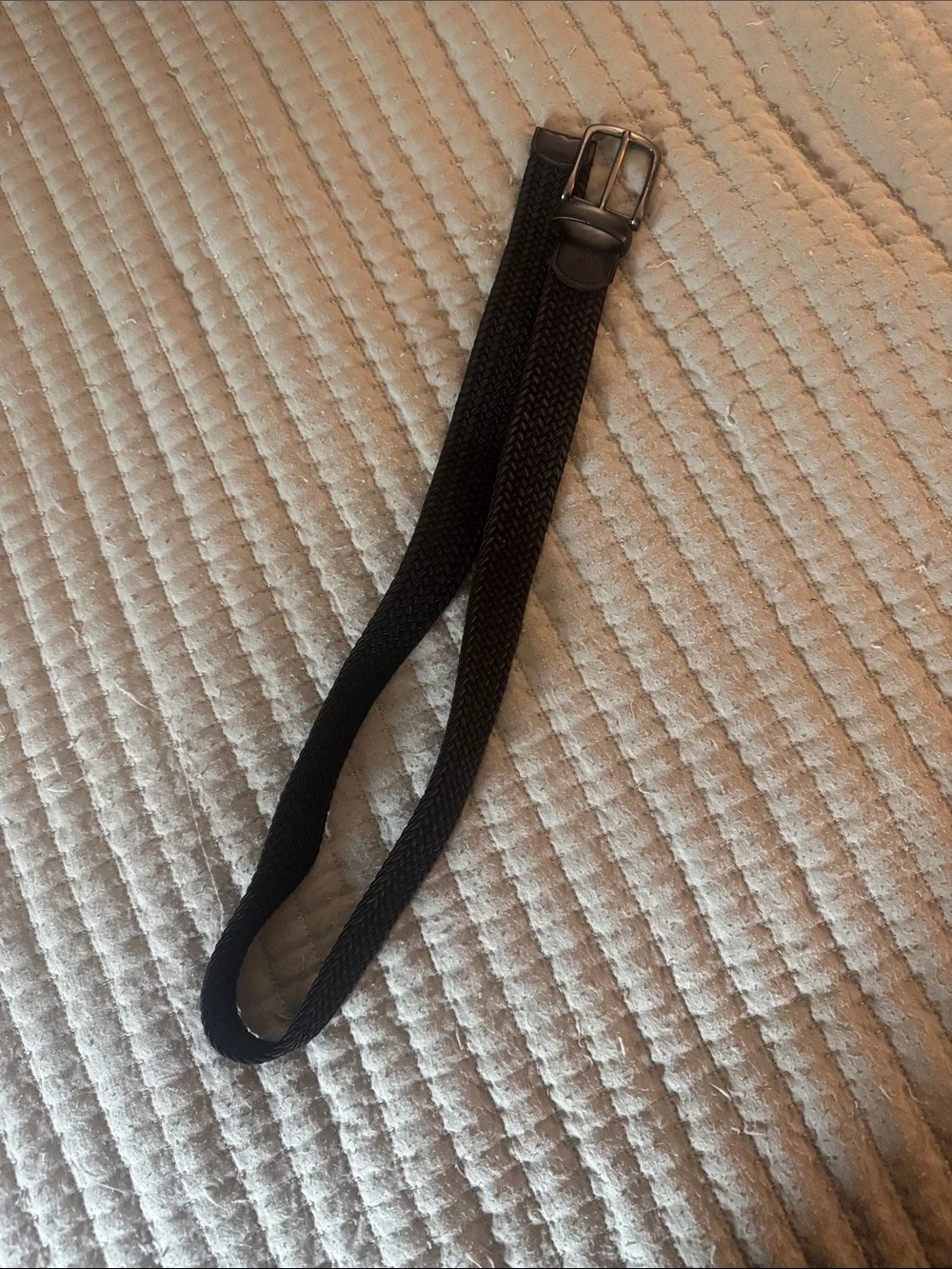 Original Penguin Black Woven Stretch Belt with Metal Buckle